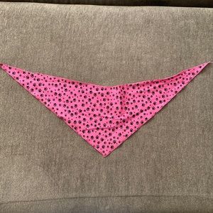 Pink & black paw print bandana
